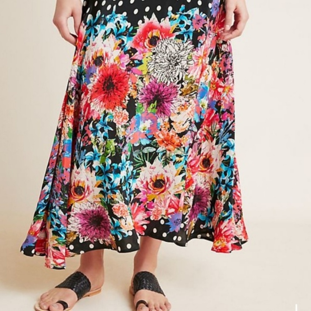 Anthro Pattern Play Maxi Skirt Size L - Picture 2 of 5